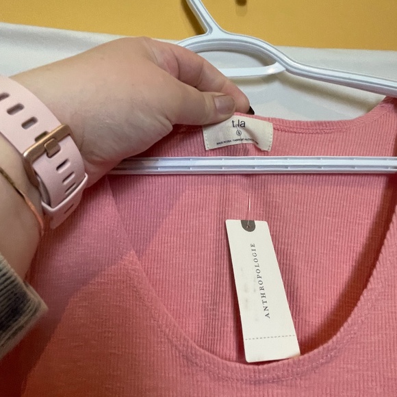 NWT Anthropologie T.LA Baby doll pink rose top - Picture 3 of 6